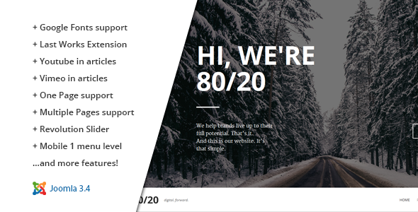 80/20 :: Responsive Joomla One-Page Template