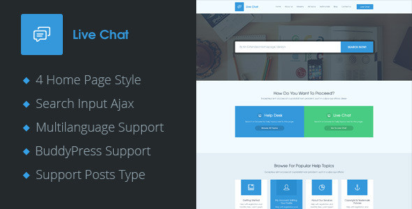 Live Chat - Helpdesk Responsive WordPress Theme