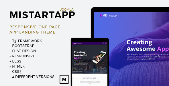MiStartApp Responsive Joomla App Landing Page