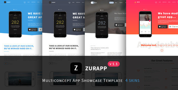 ZurApp - Multiconcept App Showcase Joomla Template