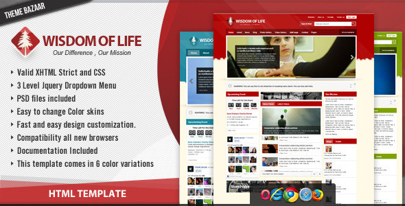 Wisdom of Life - HTML Template + PHP Contact Form