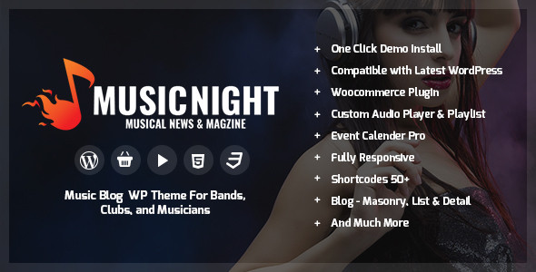 MusicNight Blog WordPress Theme