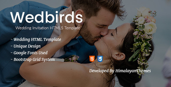 Wedbirds - Wedding Invitation HTML5 Template