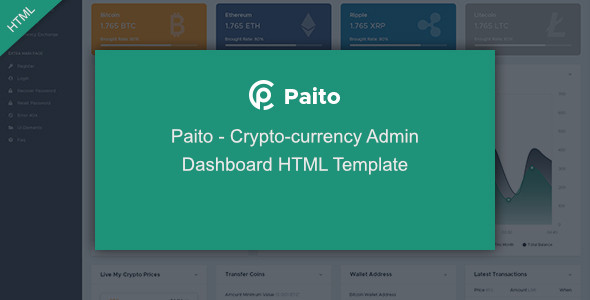 Paito - Crypto-Currency Dashboard HTML Template