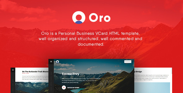 Oro - Personal Business vCard HTML Template