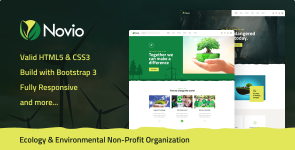 Novio - Ecology & Environmental Non-Profit Organization HTML5 Template