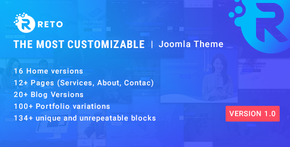 Reto - Best Customizable Joomla Theme With Page Builder