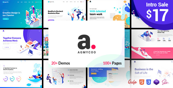 Agmycoo - Isometric Portfolio Agency HTML Template