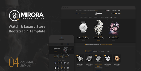 Mirora - Watch and Luxury Store Bootstrap 4 Template
