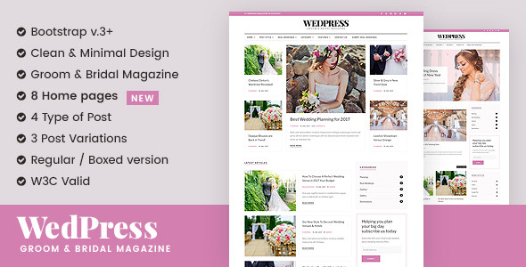 WedPress - Responsive WordPress Wedding Magazine Theme