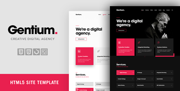 Gentium – A Creative Digital & Marketing Agency OnePage Template