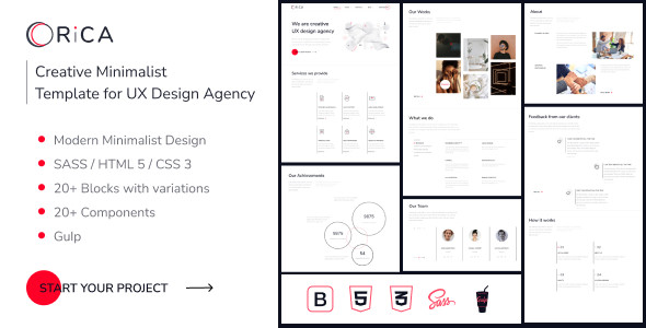Orica - clean creative Bootstrap 5 UX design agency HTML template