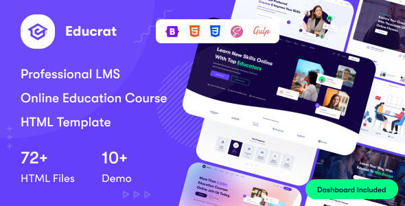 Educrat - Professional LMS Online Education Course HTML Template