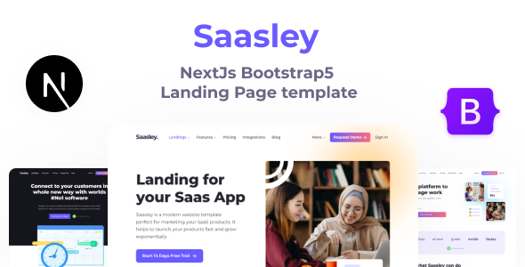 Saasley  - NextJs Minimal Landing Page Template