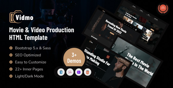 Vidmo - Movie & Video Production HTML Template