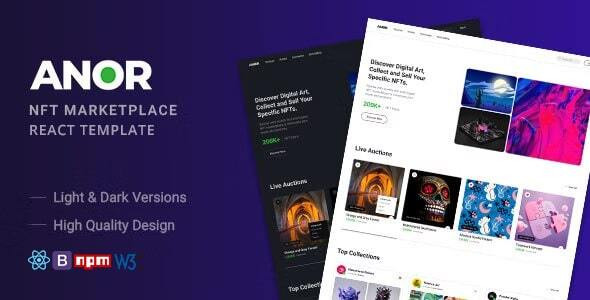Anor - NFT Marketplace React Template