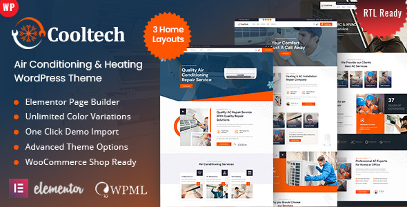 Cooltech - Air Conditioning & Heating WordPress Theme