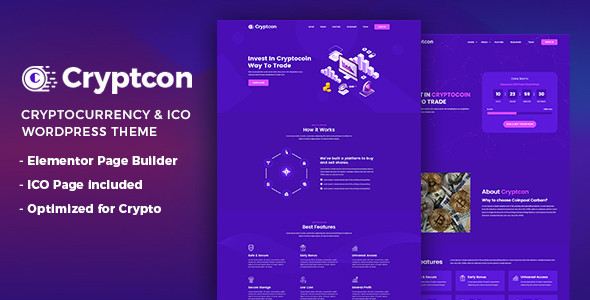 Cryptcon | ICO, Bitcoin And Crypto Currency WordPress Theme