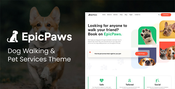 EpicPaws - Dog Walking & Pet Services Theme
