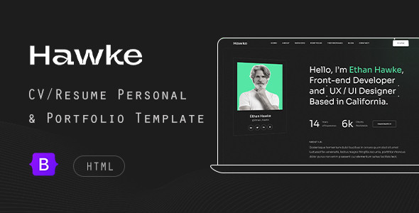 Hawke - Personal One Page Portfolio HTML Template