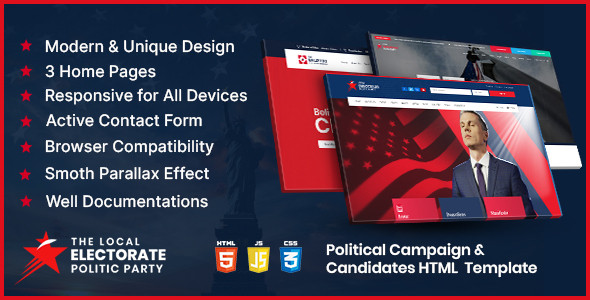 Electorate - Responsive Political Campaign & Candidate HTML5 Template