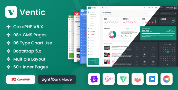 Ventic - CakePHP Event Ticketing Bootstrap 5 Admin Template