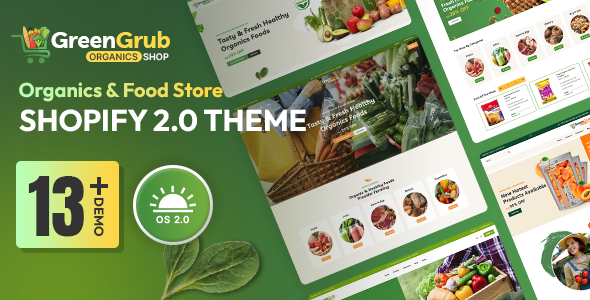 Greengrub Organic Grocery Food Shopify Theme 2.0