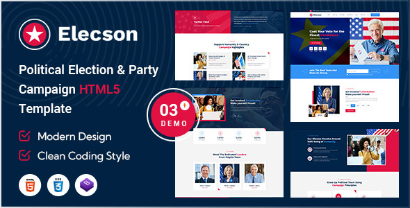 Elecson – Political Election Campaign and Party Candidate HTML5 Template