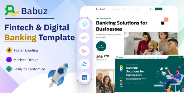 Babuz -  Fintech & Digital Banking React Next JS Template