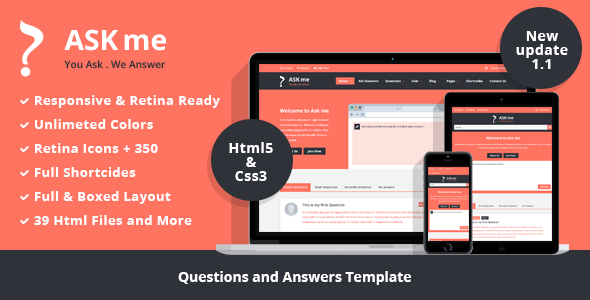 Ask me - Responsive Questions and Answers Template