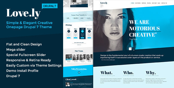 Love.ly - Simple & Elegant One Page Drupal Theme