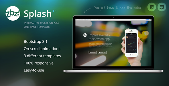 Zbz! Splash — Interactive One-Page Template